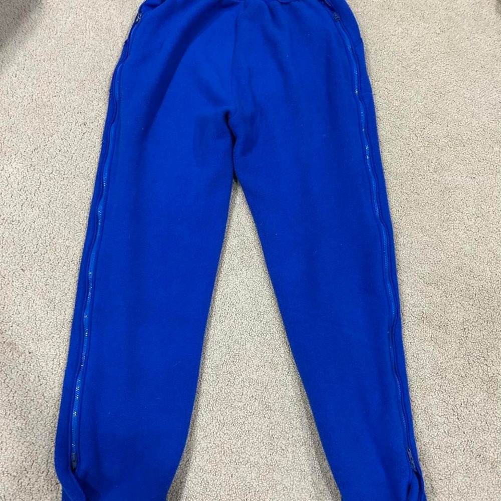 Vintage 90s L.L Bean Blue Fleece Ski Snow Jogger Sweatpants adjustable‎ waist